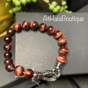 New BLACKJACK Tiger Eye Beaded Bracelet for Men